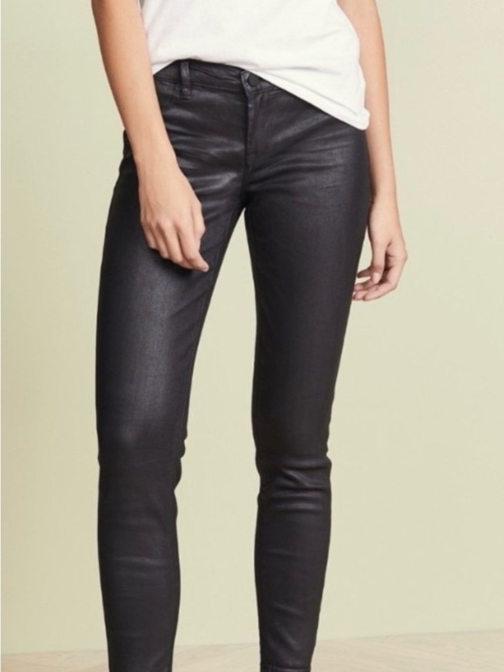 BLANKNYC The Mercer Coated Skinny Jeans in Black Size 25